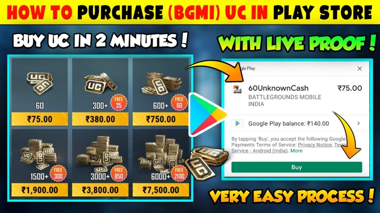 Purchase UC Using Google Play Redeem Code